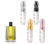 Granvoo 4 Pezzi Atomizzatore Profumo 5ml, Mini Flaconi Spray Ricaricabili Portatili, Bottigliette Vuote Profumo da Viaggio, Vaporizzatore Profumo Autoriempiente per Donna Uomo