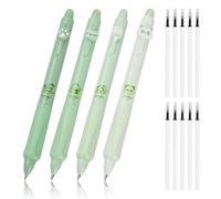 Granvoo 4 Pezzi Penna Gel Cancellabile Nera, Penne a Sfera Cancellabili 0.5mm Tema del Panda con 10 Ricariche di Ricambio, Cute Cartoon per Bambini, Studenti, Adulti, Cancelleria per Scuola e Ufficio