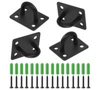 Granvoo 4 Pezzi Piastra Oculare con Occhiello, Gancio da Muro con Piastra, Piastre per Occhielli in Acciaio Inox, Placca Oculare Ganci per Appendere Gancio Fisso