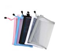 Granvoo 5 Pezzi Mesh Sacchetto Trasparente Tasche, A6 Sacchetti di File Zipper, Mesh Sacchetto del Documento Busta, Astuccio per Matite Borsa da Viaggio in Rete