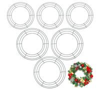 Granvoo 6 Pezzi Cornice Ghirlanda, Anelli di Cartone per Ghirlande, Cerchio Metallo per Ghirlanda, Anelli a Corona di Filo, per Decorazione di Nuovo Anno San Valentine (8 Pollici e 10 Pollici)