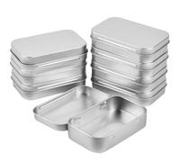 Granvoo 8 Pezzi Contenitore Tin Argento, Piccola Scatola di Metallo, Rettangolare Piccola Scatola di Immagazzinaggio, Alluminio Stoccaggio Scatola di Ferro per Casa per Caramelle, Chiavi, Orecchini