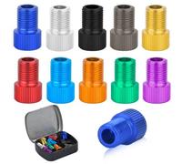 Granvoo Adattatore Valvola per Bici, 10 Pezzi Adattatore Universale per Valvole, Accessori Obbligatori per Bici, con Anello di Tenuta, per Bici Bicicletta Compressore Pompa (Multicolore)