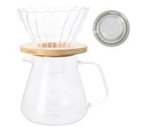 Granvoo Caffettiera Pour Over, 600ml Caraffa Vetro per Caffe con Filtro e Coperchio, Trasparente