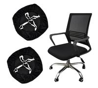 Granvoo Coprisedile coprisedia coprisedia da ufficio, 2 pezzi 38-50 cm coprisedia elasticizzato coprisedia girevole coprisedia lavabile coprisedia da ufficio coperture protettive per sala (nero)