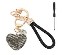 Granvoo Portachiavi per Auto in Cristallo, Portachiavi per Auto Con Di Cristallo Pendente, Strass Accessori Auto Decorazioni Chiave, Portachiavi a Forma di Cuore per Compleanno Natale Auto Borsa