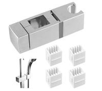 Granvoo Supporto Soffione Doccia per Barra per Saliscendi, Staffa Doccia Universale, Supporto per Asta Doccia Senza Foratura, Ricambio Supporto Doccetta Installazione Semplice, ABS, Argento