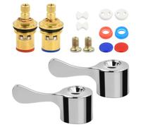 Granvoo Valvola di ricambio per rubinetto, 2 set di Vitoni in Ceramica per Rubinetti Acqua Fredda e Calda, Ricambio caldo e freddo rubinetto, Vitoni di Ricambio, per Cucina Bagno