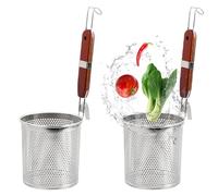 Granvoo2 Pezzi Colino per Pasta in Acciaio Inox, Divisorio Pasta per Pentola, Filtro per Pasta Micro-Perforato con Manico, Colino Profondo da Cucina, per Cibo, Tagliatelle, Pasta, Cibo Cinese