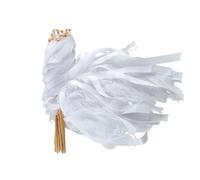 Granvoo30 Pezzi Bacchette Magiche con Nastri, Bacchette Magiche per Matrimonio, Bacchette da Sposa con Campane a Nastro Pizzo Bianco, per Matrimoni, Compleanni, Decorazioni per Feste