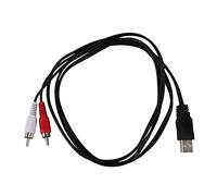 Graootoly 1.5M Usb A Male To 2X Rca Phono Male Av Cable Lead Pc Tv Aux Audio Video Adapter