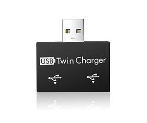 Graootoly 1 PCS Hub USB a 2 porte caricatore Hub adattatore USB Splitter Mini Dual USB di ricarica Extender per telefono Computer nero