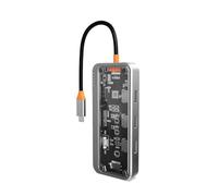 Graootoly 1 PZ Gigabit 10-In-1 Docking Station Tipo C HUB USB Compatibile RJ45 SD Card Reader Grigio Plastica PD 100W Caricatore USB 3.0 HUB