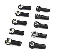 Graootoly 10 pezzi in metallo M2.5 collegamento tirante fine giunto sferico per A959 12428 144001 C24 MN D90 MN99S RC parti auto, nero