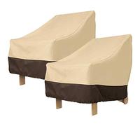 Graootoly 2 Pack Patio Adirondack Chair Cover 31X33X36 inch Duty Outdoor Cover 420D, Waterproof Outdoor Lawn Patio Furniture Covers, Beige