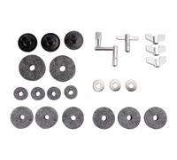 Graootoly 23 pezzi accessori di ricambio per piatti, feltri per piatti, in feltro, per frizione, hi-hat, coppa in feltro, con ad aletta, rondella e per set batteria (grigio)