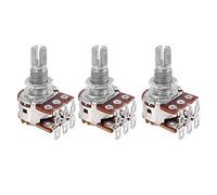 Graootoly 3 Pcs Double Balance Stacked Knurled Stalk Guitar Volume Tone Control Pots Potentiometer Switch MN25K