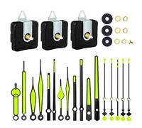 Graootoly 3 pezzi meccanismo di movimento per orologio al quarzo parti con 6 tipi di lancette luminose nere+verde fluorescente kit di movimento orologio accessori per la riparazione 'orologio,