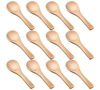 Graootoly 30 Pieces Small Wooden Spoons Mini Wooden Spoons Mini Tasting Spoons Condiments Salt Spoons for Kitchen Seasoning Oil Coffee Tea Sugar (Natural Wood Color)