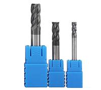 Graootoly 3Pcs 4 6 8 mm Carbide End Mill 4 End Mill Set Milling Cutter Tool Kit Carbide Milling Cutter Router Bits