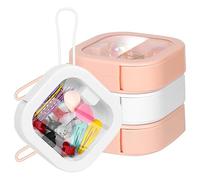 Graootoly 4PCS Piccolo Portatile Capelli Tie Holder Organizer Holder Viaggio Qtip Holder Cotton Tamponi Dispenser di Capelli Sostituzione