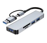 Graootoly 5 Porte 2-in-1 USB 3.0 HUB USB 2.0 Adattatore di tipo C USB3.0+USB2.0+SD+TF Multi-Port USB Splitter Expander per PC Computer