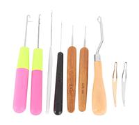 Graootoly 9 Pieces Bent Latch Crochet Needle Set Latch Dreadlocks Tool Crochet Needle Hair Locking Tool for Braid Hair Carpet Making
