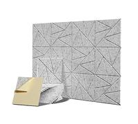 Graootoly acustici in schiuma ad alta densità con adesivo, 30 x 30 x 1 cm, colore: grigio , confezione da 12