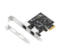 Graootoly Adattatore per scheda di rete Gigabit PCIE con 2 porte 2500Mbps PCIe 2.5Gb RTL8125B Scheda Ethernet RJ45 LAN Controller Card