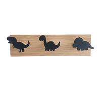 Graootoly Appendiabiti a forma di dinosauro per bambini, in legno, per camera da letto, asilo e sala giochi, colore: nero