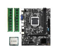 Graootoly B75M - Scheda madre + I3-3220 CPU +2X DDR3 1600MHz 8G RAM LGA 1155 USB 3.0 SATA 3.0 Scheda madre del computer