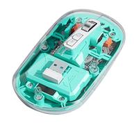 Graootoly Bass Wireless Bluetooth Mouse 3-Mode Trasparente Mouse 2.4G+Bluetooth5.0 per Laptop/Tablet Verde Durevole Facile da Usare