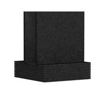Graootoly Confezione da 12 acustici, 30,5 x 30,5 x 0,8 cm, fonoassorbenti per pareti e soffitti, per casa, studio di registrazione, facili da installare, facili da usare, colore nero