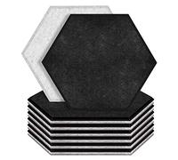 Graootoly Confezione da 12 acustici esagonali con bordo smussato, fonoassorbenti in schiuma, per parete, trattamento acustico