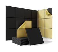 Graootoly Confezione da 18 acustici autoadesivi, 30,5 x 30,5 x 1,0 cm, da parete in schiuma, per casa, studio, ufficio, nero, resistenti, facili da installare, facili da usare