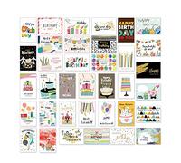 Graootoly Confezione da 36 biglietti di auguri unici di compleanno per adulti e bambini