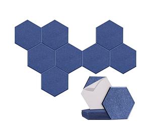 Graootoly Confezione da 8 acustici esagonali autoadesivi, fonoassorbenti per studi/studi di registrazione/uffici, blu scuro