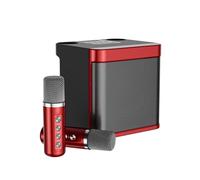 Graootoly Family K Song Bluetooth Speaker Set Canto Karaoke Bluetooth Audio All-In-1 Microfono Wireless Sound Durevole Facile da Installare Facile da Usare Rosso