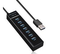 Graootoly Hub USB, 7 porte USB 3.0 Hub LED portatile ad alta velocità compatibile per, Mini/Pro, Pro, PC e laptop