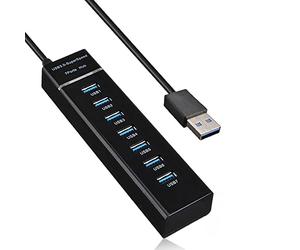 Graootoly Hub USB, 7 porte USB 3.0 Hub LED portatile ad alta velocità compatibile per, Mini/Pro, Pro, PC e laptop