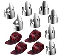 Graootoly Il set di plettri regolabili per pollice include 8 plettri in acciaio per e 4 plettri in plastica per chitarra e banjo