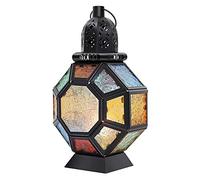 Graootoly Lanterna in retrò, lanterna portatile marocchina in vetro colorato, lampada a sospensione a forma di , lanterna a , decorazione per la casa