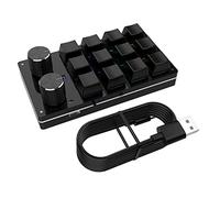 Graootoly Mini tastiera USB con USB 12 2 manopole di programmazione tastiera tastiera meccanica da personalizzazione hot-swap (nero)