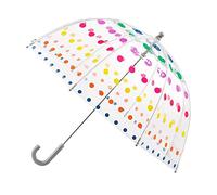 Graootoly Ombrello trasparente con manico lungo per bambini, ombrello a cupola a , decorazione a pois con cartoni animati e apertura manuale per ragazzi e ragazze, Colorato
