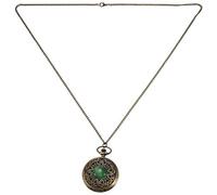 Graootoly Orologio da tasca verde occhio orologio da tasca Court intagliato Hollow flip orologio da tasca,