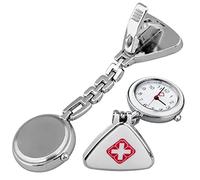 Graootoly Orologio da taschino con ciondolo a forma di triangolo, con clip, per infermiere e dottori,