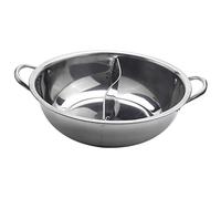 Graootoly Pentola calda da 28 cm, doppia divisa, in acciaio , 28 cm, pentole calde a righe, compatibile con zuppe, di casa