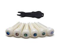 Graootoly Perni per ponte per chitarra acustica in di bestiame per chitarra acustica con puntino di conchiglia perla per accessori per chitarra folk acustica