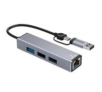 Graootoly Scheda di rete cablata USB 100Mbps RJ45 Scheda di rete TYPE-C 3.0 Separatore USB Adattatore Ethernet HUB USB3.0 Dock esteso