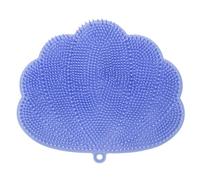 Graootoly Scrubber massaggiatore per piedi doccia con ventose, scrubber posteriore a parete per doccia, tappetino per piedi a libere, durevole e facile da usare, 30 x 25,5 cm, blu